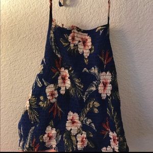 HOLLISTER FLORAL CROP TOP / HALTER TOP